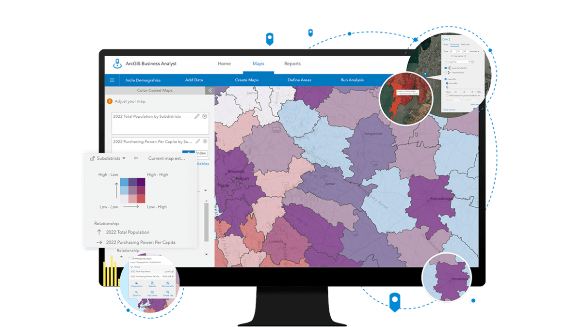 Location intelligence solution suite ArcGIS Business Analyst
