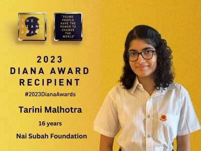 Founder of Nai Subah Foundation Tarini Malhotra bags the prestigious Diana Award