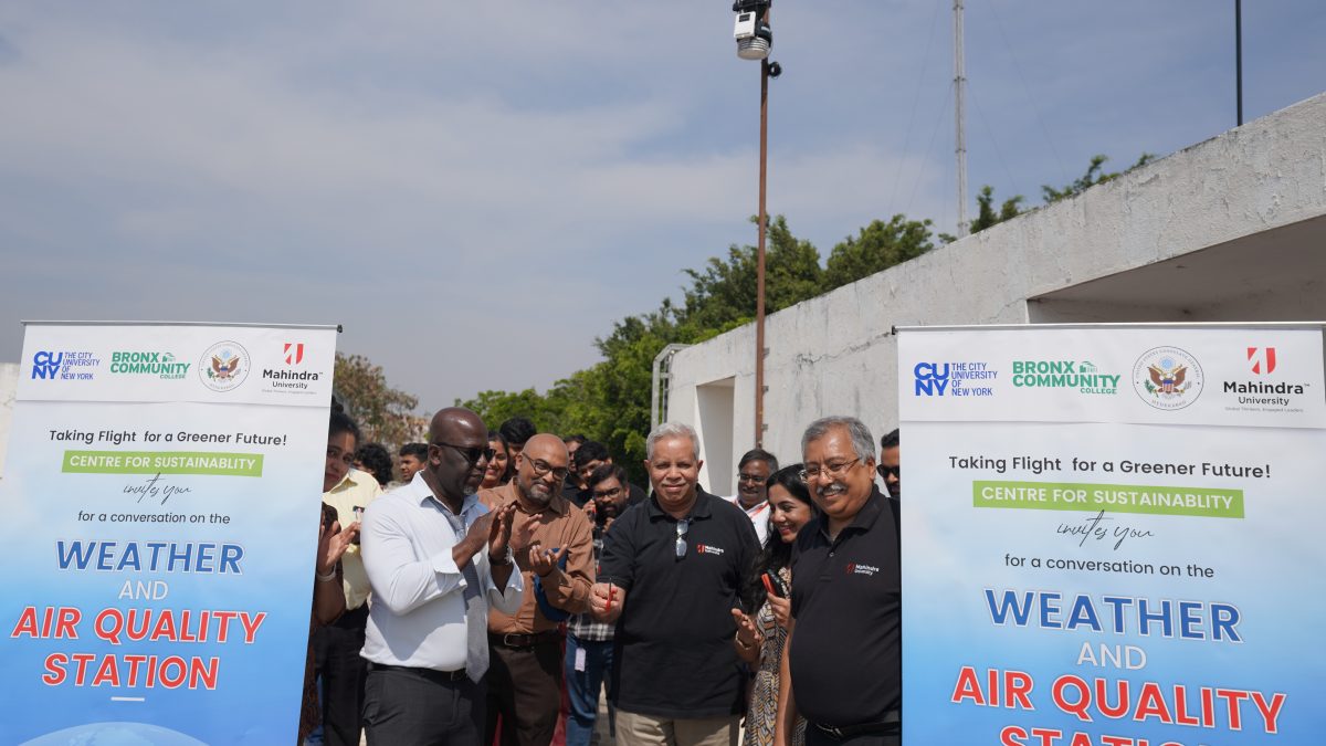 A weather and air quality monitoring station was established on the Mahindra University campus in collaborative initiative between the Bronx Community College (BCC) of the City University of New York (CUNY), the U.S. Consulate General in Hyderabad.