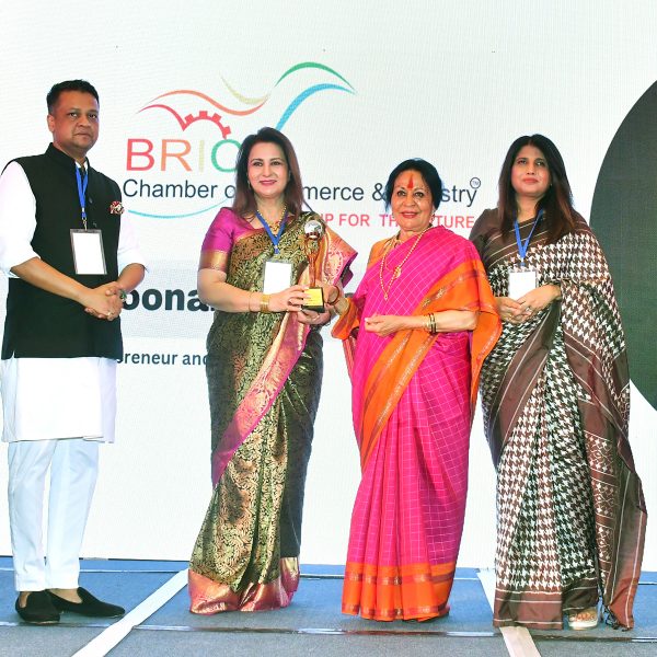 Pic1: Left to Right - Mr. Sameep Shastri, Vice Chairman, BRICS CCI, Ms. Poonam Dhillon, Actor, Entrepreneur, and Politician, Dr. Sonal Mansingh, Padma Vibhushan Awardee, Hon'ble Member of Parliament, Rajya Sabha and Ms. Ruby Sinha, President, BRICS CCI WE