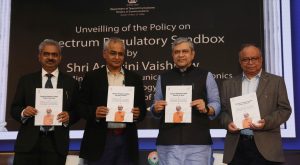 Shri Ashwini Vaishnaw, Hon’ble Minister for Communications, Electronics & Information Technology unveiling the Policy on Spectrum Regulatory Sandbox
