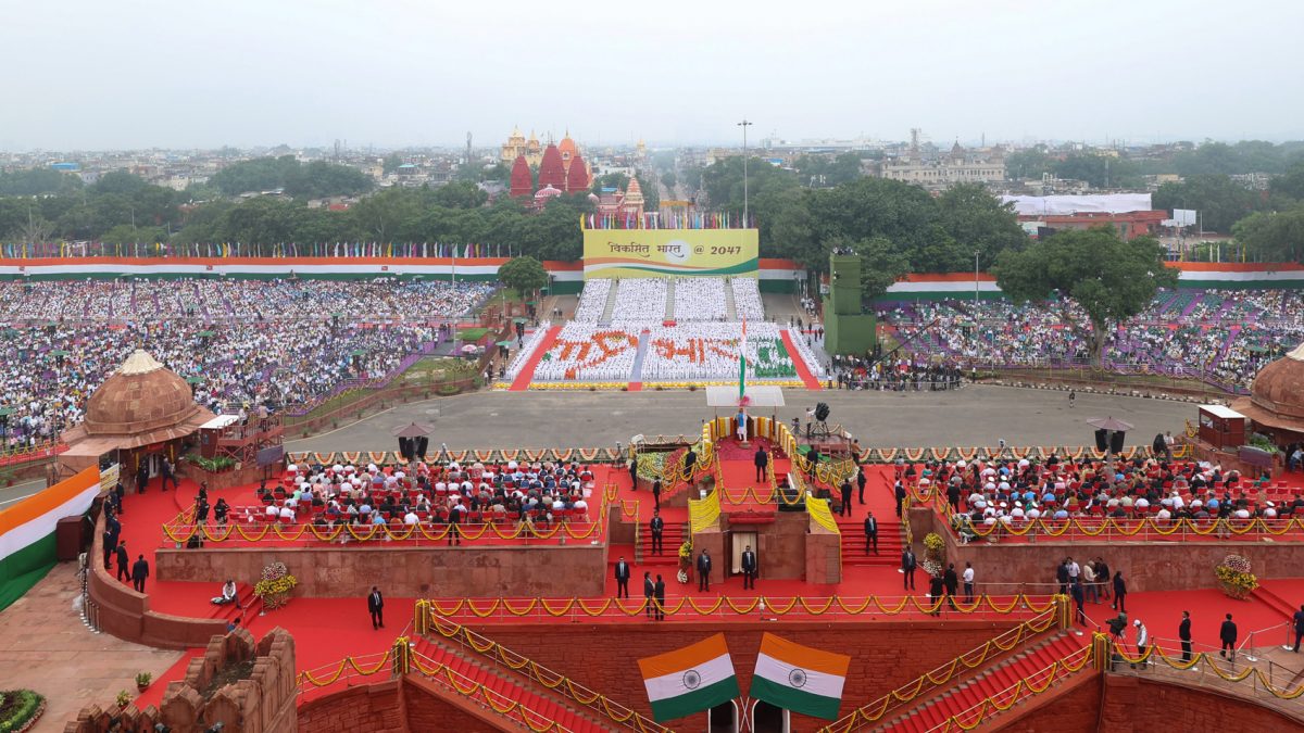 A panoramic view on the occasion of 78th Independence Day celebrations at Red Fort, in Delhi on August 15, 2024. (Photo: PIB)