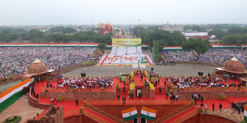 A panoramic view on the occasion of 78th Independence Day celebrations at Red Fort, in Delhi on August 15, 2024. (Photo: PIB)