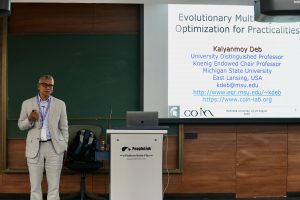 Prof. Kalyanmoy Deb, Chair Professor in Michigan State University, USA addressing the Fourth International Conference on Emerging Techniques in Computational Intelligence (ICETCI 2024) at Mahindra University in Hyderabad