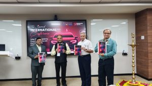  Left to Right : Sreedhar Madichetty, Associate Professor, Electrical and Computer Engineering, Mahindra University,  Chief Guest Sukumar Mishra, Director, IIT Dhanbad, Dr. Yajulu Medury, Vice Chancellor, Mahindra University and Ram Vemuri, Head of Department, Electrical and Computer Engineering, Mahindra University. 