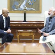 Chairman and CEO of Microsoft, Satya Nadella met with Prime Minister, Shri Narendra Modi in New Delhi.