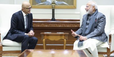 Chairman and CEO of Microsoft, Satya Nadella met with Prime Minister, Shri Narendra Modi in New Delhi.