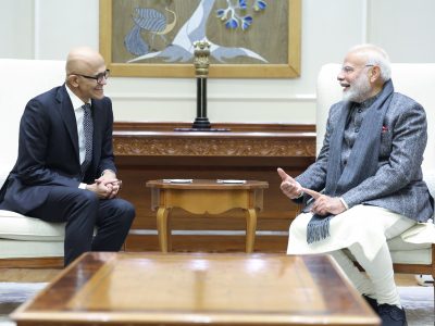 Chairman and CEO of Microsoft, Satya Nadella met with Prime Minister, Shri Narendra Modi in New Delhi.