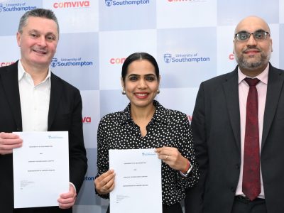 (L to R) Prof Andrew Atherton-VP, International and Engagement-University of Southampton; Bhagwati Shetty-CHRO, Comviva; & Amarjit Singh, CEO, India Business Group