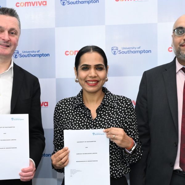 (L to R) Prof Andrew Atherton-VP, International and Engagement-University of Southampton; Bhagwati Shetty-CHRO, Comviva; & Amarjit Singh, CEO, India Business Group