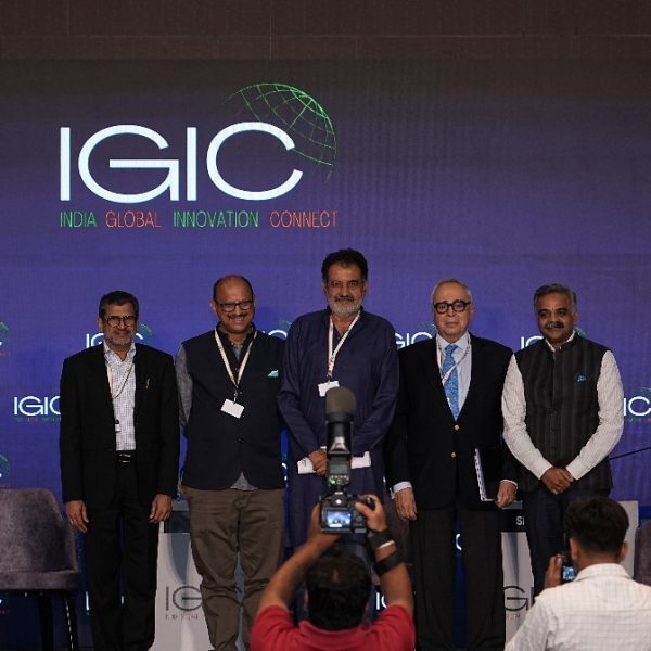 Left to Right- Agendra Kumar, Managing Director, Esri, India, Madan Padaki, President, TiE Bangalore & Trustee, TiE Global, India, Mohandas Pai, Chairman, Aarin Capital, India, Claude Smadja, Chairman, Smadja & Smadja Strategic Advisory, Switzerland, Sanjeev Kumar Gupta, CEO, Karnataka Digital Economy Mission (KDEM)