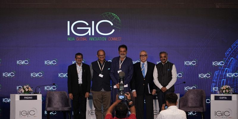 Left to Right- Agendra Kumar, Managing Director, Esri, India, Madan Padaki, President, TiE Bangalore & Trustee, TiE Global, India, Mohandas Pai, Chairman, Aarin Capital, India, Claude Smadja, Chairman, Smadja & Smadja Strategic Advisory, Switzerland, Sanjeev Kumar Gupta, CEO, Karnataka Digital Economy Mission (KDEM)