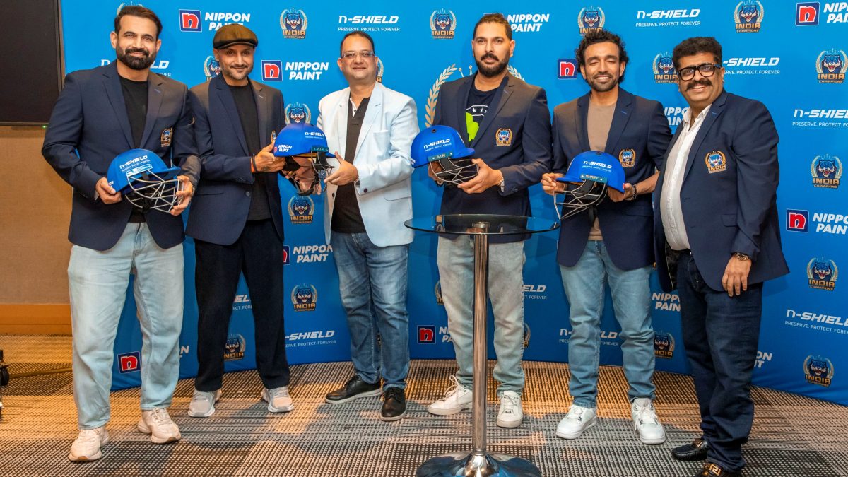 Sharad-Malhotra, Director of Nippon Paint India, announces the launch of n-SHIELD Paint Protection Film in association with the Indian Champions Cricket Team.