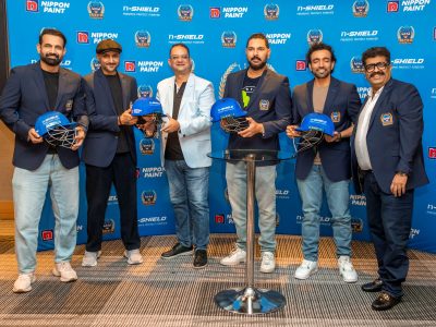 Sharad-Malhotra, Director of Nippon Paint India, announces the launch of n-SHIELD Paint Protection Film in association with the Indian Champions Cricket Team.