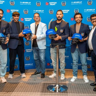 Sharad-Malhotra, Director of Nippon Paint India, announces the launch of n-SHIELD Paint Protection Film in association with the Indian Champions Cricket Team.
