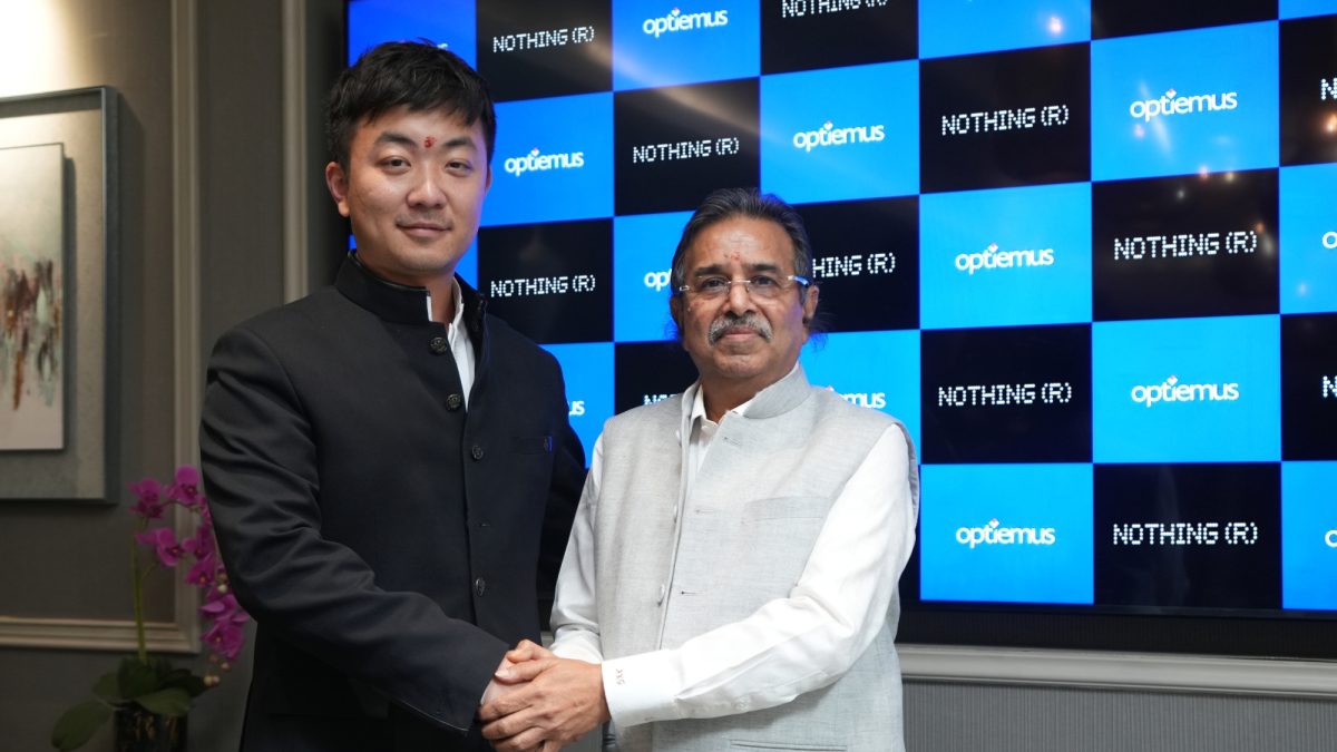 Carl Pei, CEO, Nothing (Left) with Ashok Gupta, Executive Chairman, Optiemus (Right); CMF forms strategic joint venture with Optiemus