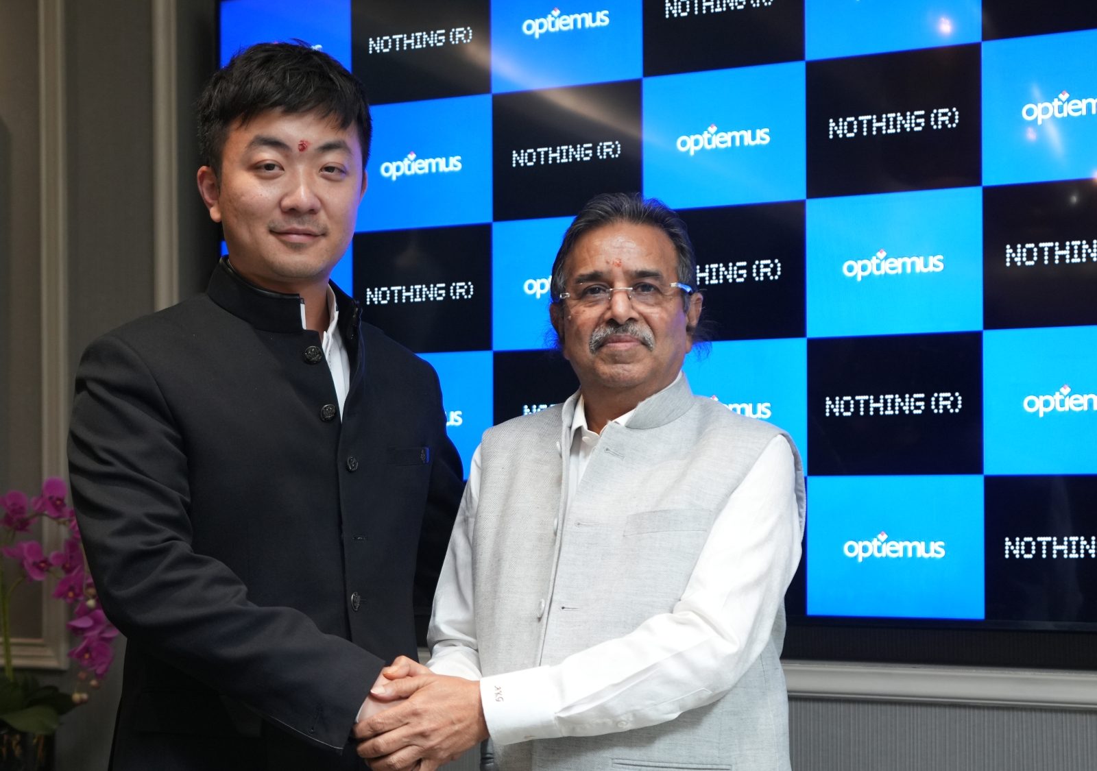 Carl Pei, CEO, Nothing (Left) with Ashok Gupta, Executive Chairman, Optiemus (Right); CMF forms strategic joint venture with Optiemus