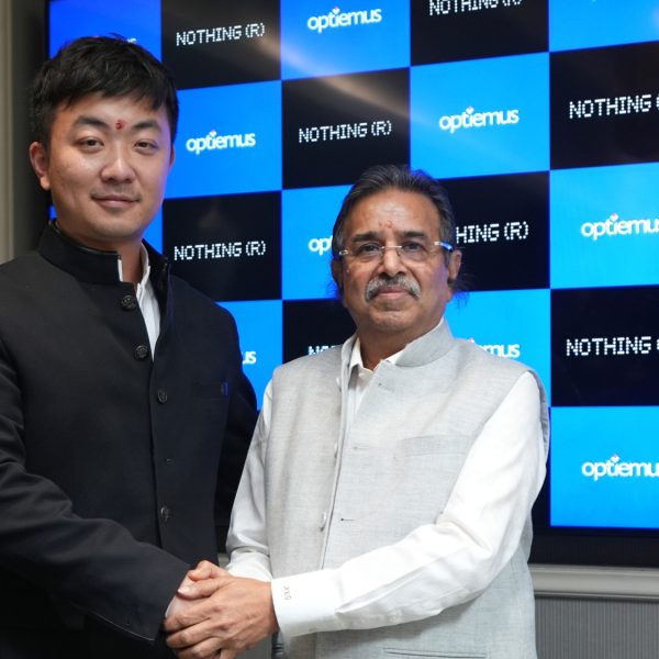 Carl Pei, CEO, Nothing (Left) with Ashok Gupta, Executive Chairman, Optiemus (Right); CMF forms strategic joint venture with Optiemus