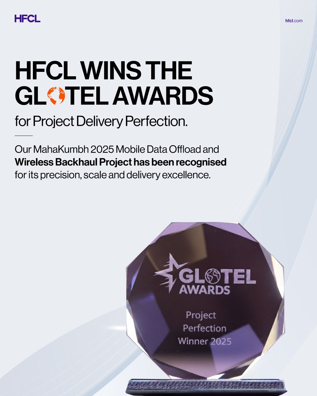 HFCL Honoured with Glotel Award 2025 for MahaKumbh Connectivity Project, Setting New Industry Benchmark