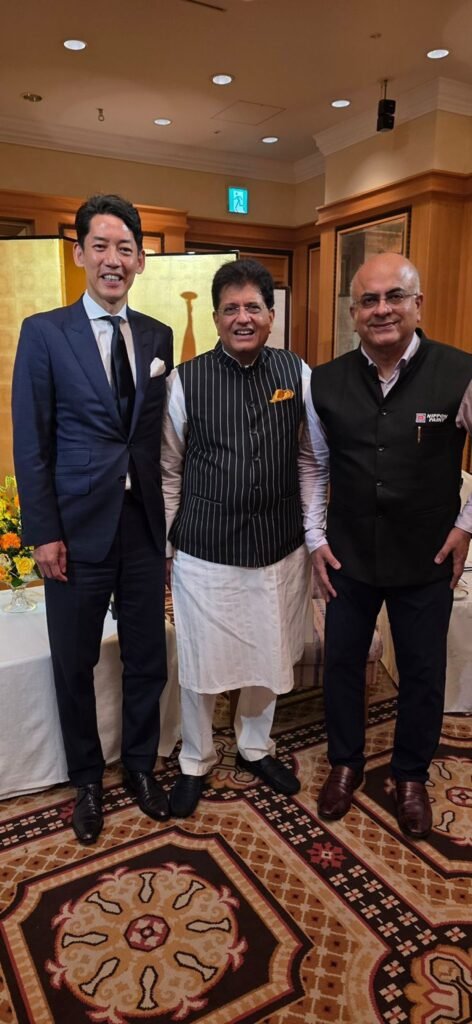 (L-R): Mr. Yuichiro Wakatsuki, Director, Representative Executive Officer & Co-President, Nippon Paint Holdings Co., Ltd.; Mr. Piyush Goyal, Union Minister of Commerce and Industry; and Mr. Sharad Malhotra, Managing Director, Nippon Paint India Group, during their meeting in Osaka, Japan
