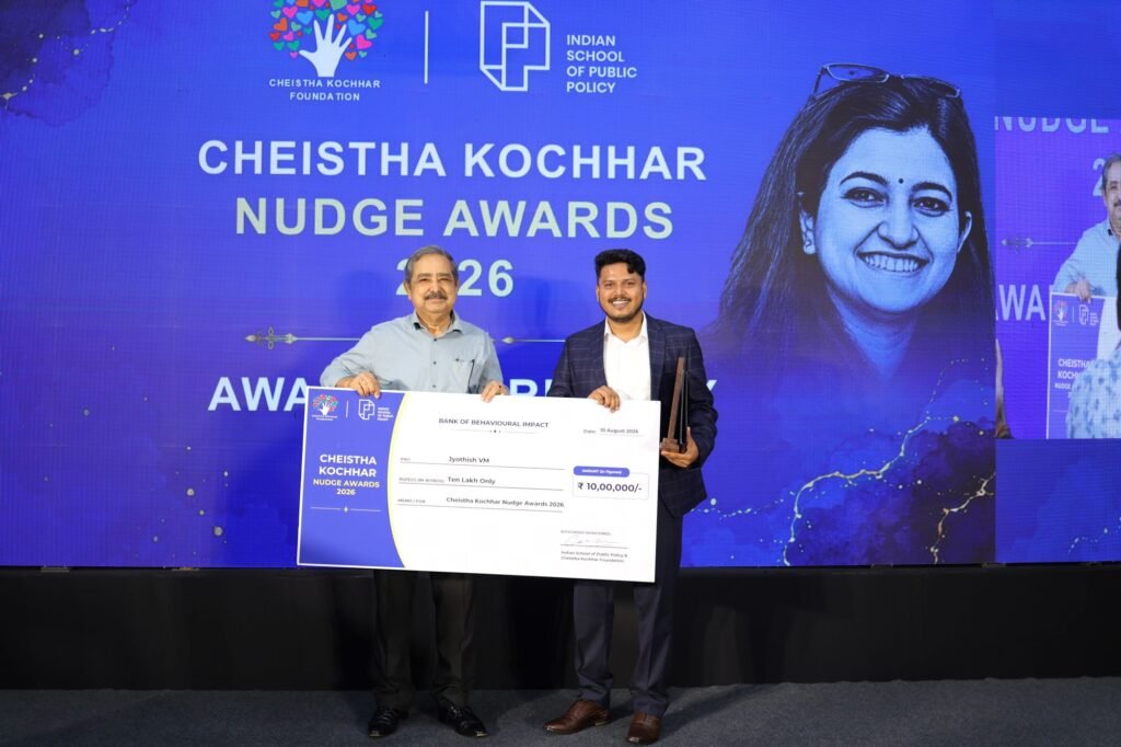 NammaKasa, represented by Jyothish V.M. recognised with Cheistha Kochhar Nudge Awards 2026