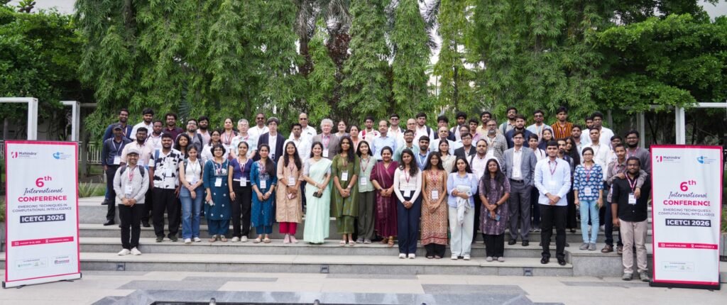 Global AI and Computational Intelligence Experts along with faculty members and students of Mahindra University at ICETCI 2026.