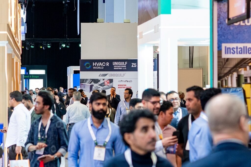 Visitors at HVACR World, a niche industry event for heating, ventilation, air conditioning and refrigeration in the Middle East, Africa and South Asia (MEASA)